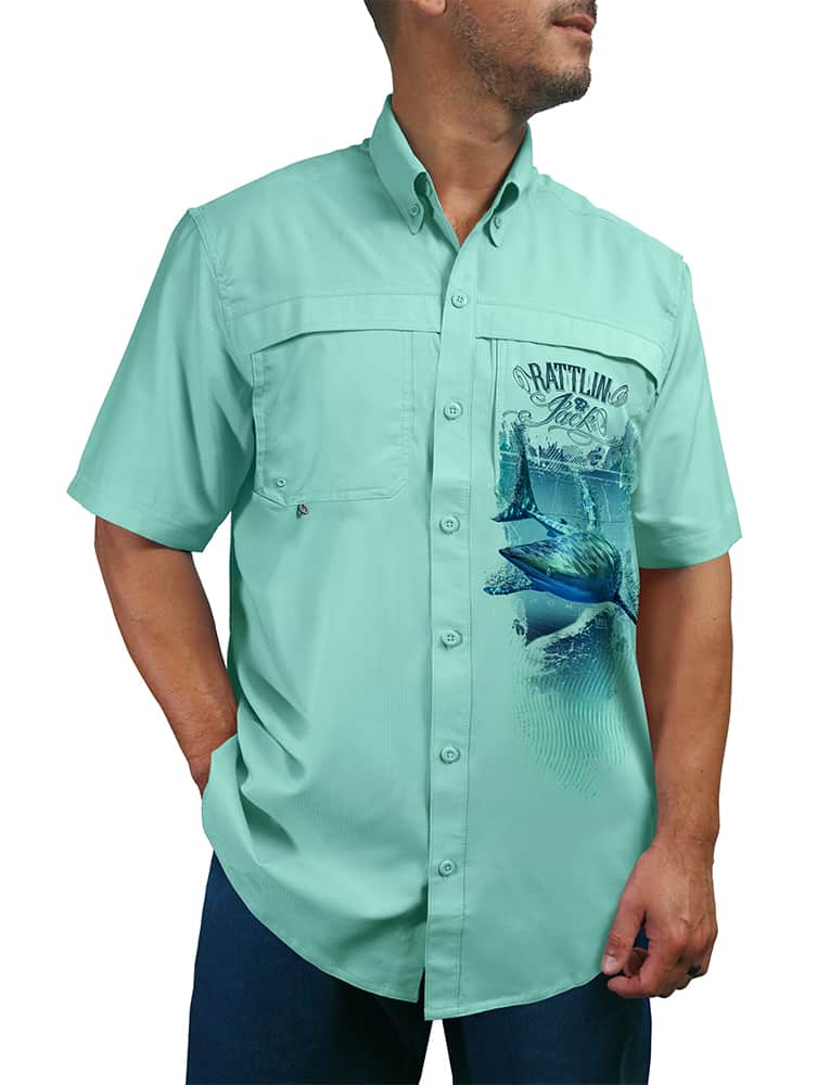 Shark-Button-Down-Sun-Shirt-SS-Rattlin-Jack-Front-Teal