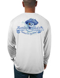 Men's Skull Logo Fishing Shirt with UPF 50 by Rattlin Jack | Long Sleeve | UV Protection | Performance Polyester Rash Guard |