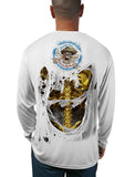 Men's Gold Bones Fishing Shirt UV by Rattlin Jack | Long Sleeve | UPF 50 Sun Protection | Performance Polyester Rash Guard |