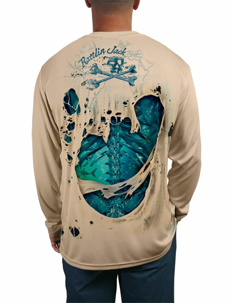 Skeleton-Water-UPF-50-Fishing-Shirt-LS-Rattlin-Jack-Back-Tan