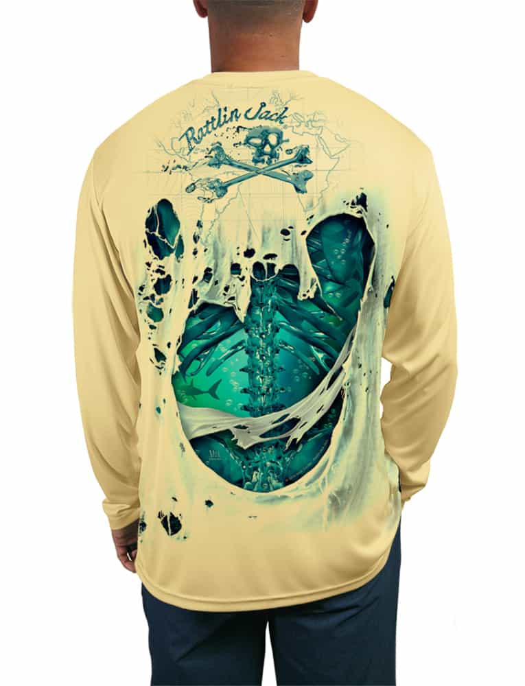 Skeleton-Water-UPF-50-Fishing-Shirt-Back-Yellow