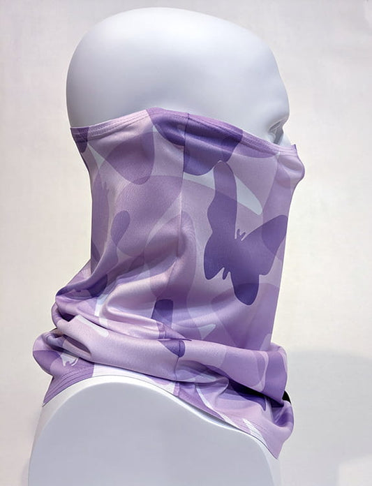 Womans Butterfly Warriors UV Sun Scarf Side View in Purple