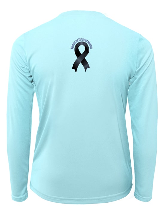 Womens-Unstoppable-UV-Crew-Neck Long Sleeves in Lt. Blue Front View