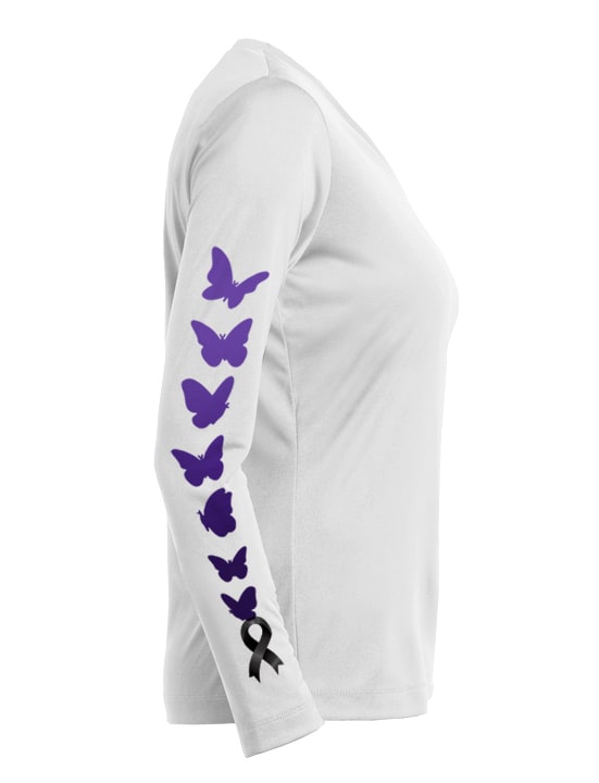 Womens-Unstoppable-UV-Crew-Neck Long Sleeves in White Right Side View