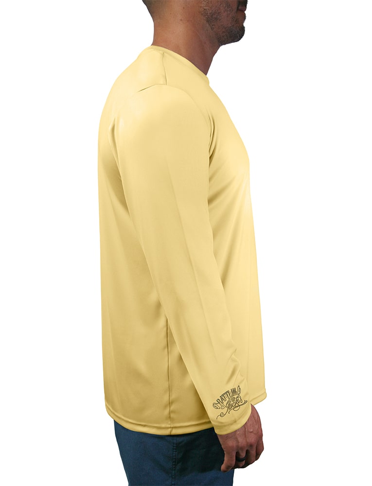 Rattlin-Jack-Wrist-Logo-UV-Fishing-Shirt-Mens-Long-Sleeve-Yellow-Right