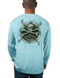 Men's Compass Bone UV Fishing Shirt by Rattlin Jack | Long Sleeve | UPF 50 Sun Protection | Performance Polyester Rash Guard |