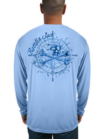 Men's Compass Water UV Fishing Shirt by Rattlin Jack | Long Sleeve | UPF 50 Sun Protection | Performance Polyester Rash Guard |