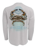 Chart-Your-Own-Course-Crab-Mens-UV-Long-Sleeve-Back view in Grey