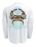 Chart-Your-Own-Course-Crab-Mens-UV-Long-Sleeve-Back view in White