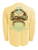 Chart-Your-Own-Course-Crab-Mens-UV-Long-Sleeve-Back view in Yellow