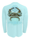 Chart-Your-Own-Course-Crab-Mens-UV-Long-Sleeve-Back view in Lt.Blue