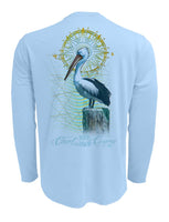 Chart-Your-Own-Course-Pelican-Mens-UPF-50-Shirt-Back view in Blue