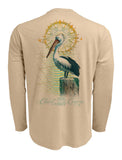 Chart-Your-Own-Course-Pelican-Mens-UPF-50-Shirt-Back view in Tan