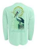 Chart-Your-Own-Course-Pelican-Mens-UPF-50-Shirt-Back view in Teal