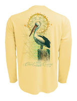 Chart-Your-Own-Course-Pelican-Mens-UPF-50-Shirt-Back view in Yellow