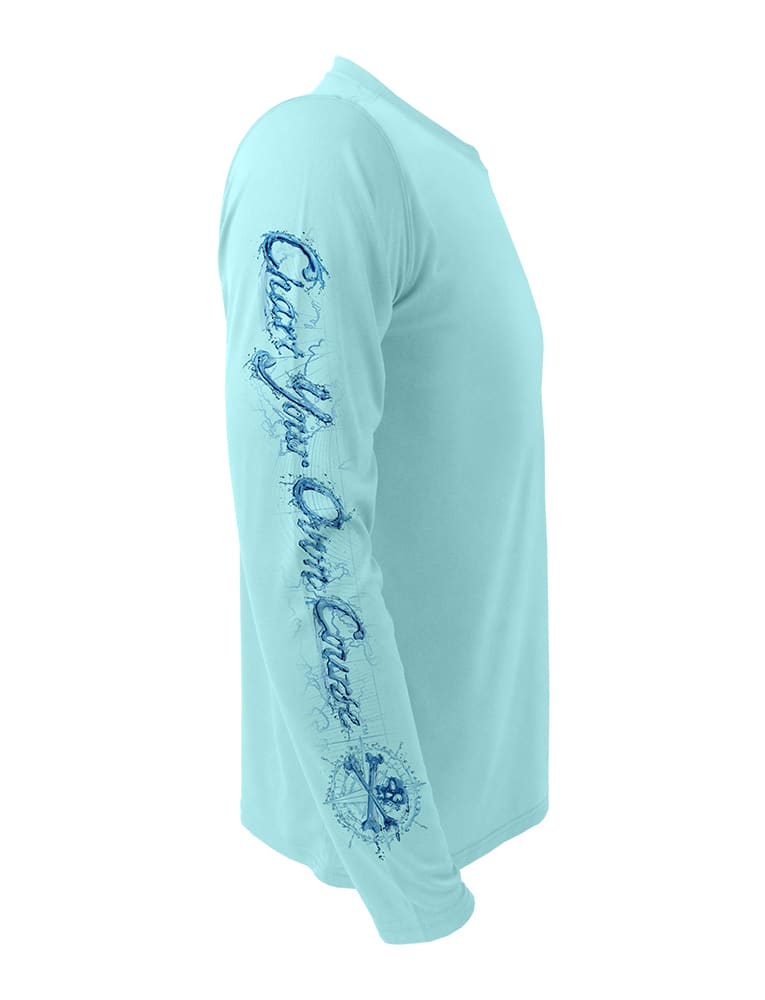 Chart-Your-Own-Course-Rattlin-Jack-Sun-Protection-Right-Sleeve shown in Aqua