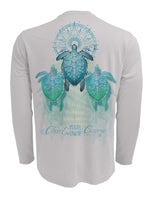 Chart-Your-Own-Course-Sea-Turtle-Mens-UV-Shirt-Back view in Grey