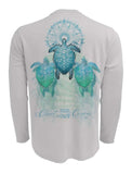 Chart-Your-Own-Course-Sea-Turtle-Mens-UV-Shirt-Back view in Grey