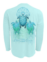 Chart-Your-Own-Course-Sea-Turtle-Mens-UV-Shirt-Back view in Lt.Blue