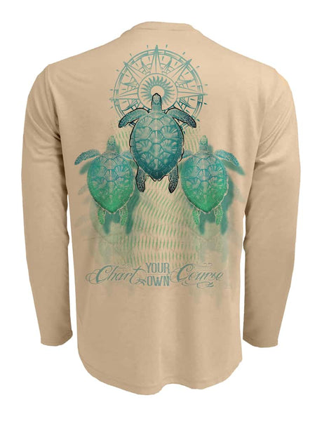 Sea Turtle Men's UV Shirt by Chart Your Own Course | Long Sleeve | UPF 50 Sun Protection | Performance Polyester Rash Guard | 4XL / Teal