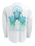 Chart-Your-Own-Course-Sea-Turtle-Mens-UV-Shirt-Back view in White