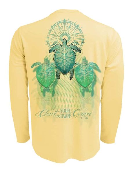 Sea Turtle Men's UV Shirt by Chart Your Own Course | Long Sleeve | UPF 50 Sun Protection | Performance Polyester Rash Guard | 4XL / Teal