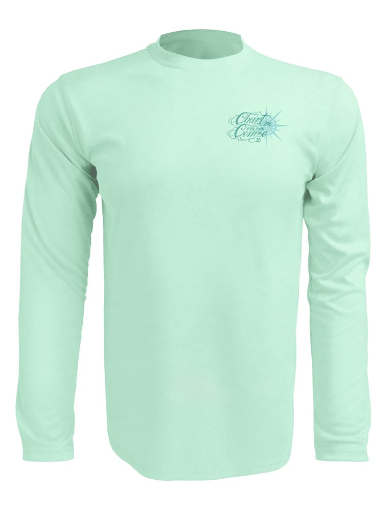 Chart-Your-Own-Course-Sun-Protection-Beach-Shirt-Front-Teal