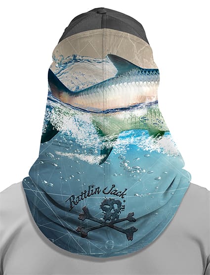 Comfort-fit-UV-Fishing-Neck-Gaiter-Tarpon-Taupe Back View