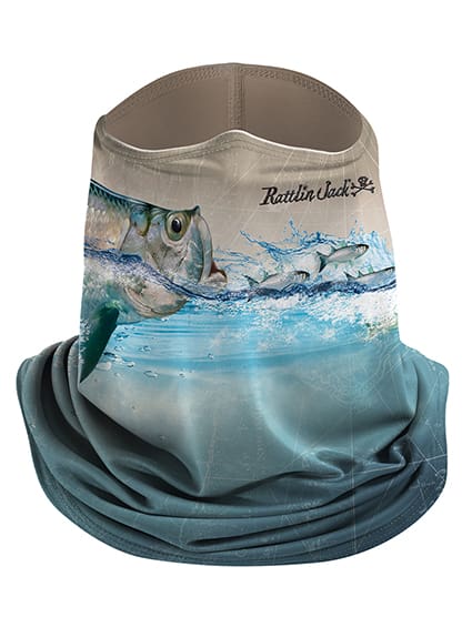 Comfort-fit-UV-Fishing-Neck-Gaiter-Tarpon-Taupe Front view