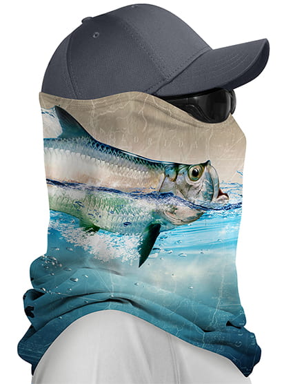 Unisex Tarpon Comfort Fit UV Fishing Neck Gaiter by Rattlin Jack | UPF 50  Sun Protection | Moisture Wicking | Wide at Shoulders