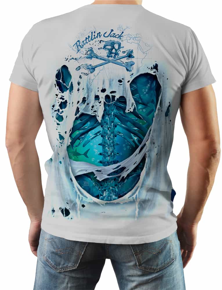 Mens-Skeleton-Water-Short-Sleeve-UV-GREY-back view