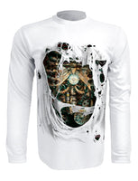 Men's Skeleton Metal Bones UV Fishing Shirt by Rattlin Jack | Long Sleeve | UPF 50 Sun Protection | Performance Polyester Rash Guard |