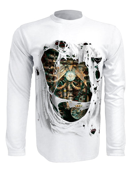 Men's Skeleton Metal Bones UV Fishing Shirt by Rattlin Jack