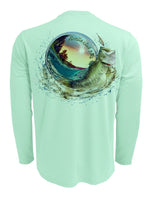 Rattlin-Jack-Bass-World-UV-Fishing-Shirt-Mens-UPF-50 Back View in Teal