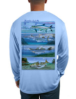 Rattlin-Jack-Tail-Walking-Bass-Fishing-Shirt-Mens-UV Back View in Blue
