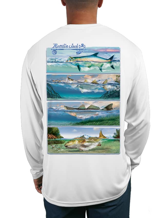 Rattlin Jack Inshore Slam UV Fishing Shirt Mens Long Sleeve Breathable Rattlin Jack Sun Protection