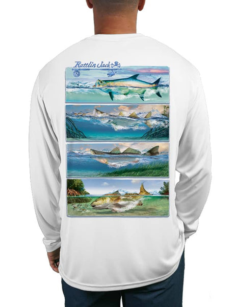 Rattlin Jack Inshore Slam UV Fishing Shirt Mens Long Sleeve