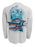 Rattlin-Jack-Mens-Cobia-Sun-Protection-Fishing-Shirt Back view in Grey