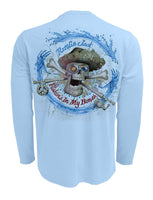 Rattlin-Jack-Original-Compass-UV-Fishing-Shirt-Mens Back View in Blue