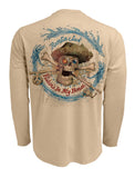 Rattlin-Jack-Original-Compass-UV-Fishing-Shirt-Mens Back View in Tan