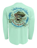Rattlin-Jack-Original-Compass-UV-Fishing-Shirt-Mens Back View in Teal