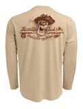 Rattlin-Jack-Skull-Logo-Fishing-Shirt-UPF-50-Mens-Dry-Fit Back view in Tan