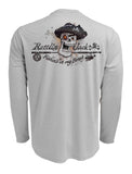 Rattlin-Jack-Skull-Logo-Grey-Ink-Fishing-Shirt-Mens Back View in Grey
