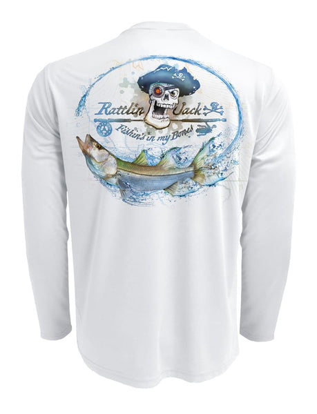 Rattlin Jack UV Skull Logo Snook Fishing Shirt Men's Sun Protection –  Rattlin Jack Sun Protection