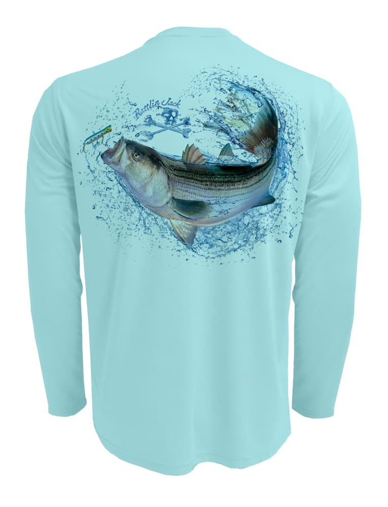 Rattlin Jack Striped Bass UV Fishing Shirt Men's Moisture Rattlin Jack Striped Bass UV Fishing Shirt Men's Moisture