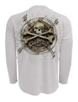 Rattlin-Jack-Sun-protection-shirt-compass-bone Back view in Grey