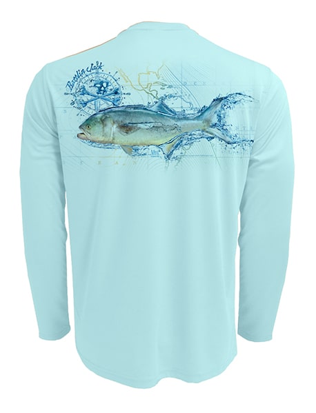 Men's Cobia Sun Protection Fishing Shirt by Rattlin Jack | Long Sleeve | UPF 50 | Wicking | Performance Polyester Rash Guard | S / Yellow
