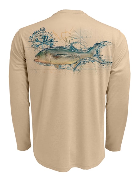 Men's UV Rainbow Trout Fishing Shirt by Rattlin Jack | Long Sleeve | UPF 50 Sun Protection | Performance Polyester Rash Guard | M / Teal