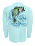 Rattlin-Jack-Tail-Walking-Bass-Fishing-Shirt-Mens-UV Back View in Lt.Blu