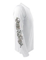 Right view in White of the Rattlin-Jack-Texas-Rigged-Bass-UV-Fishing-Shirt-Mens